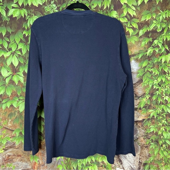 LACOSTE Navy Waffle Weave Sleeveless Henley, Slim Fit XL/6 - Picture 4 of 7